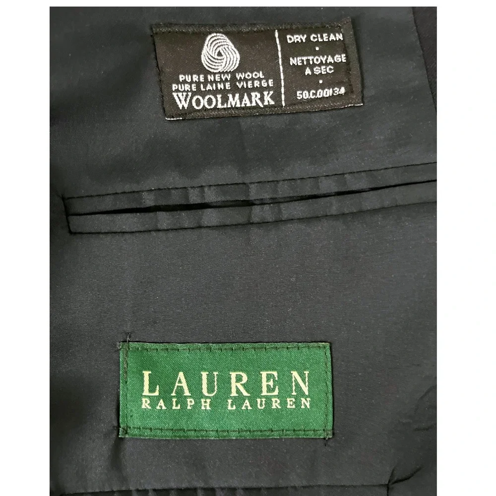 Lauren Ralph Lauren‎ Classic Wool Blazer Two Button Business Career Jacket 44R